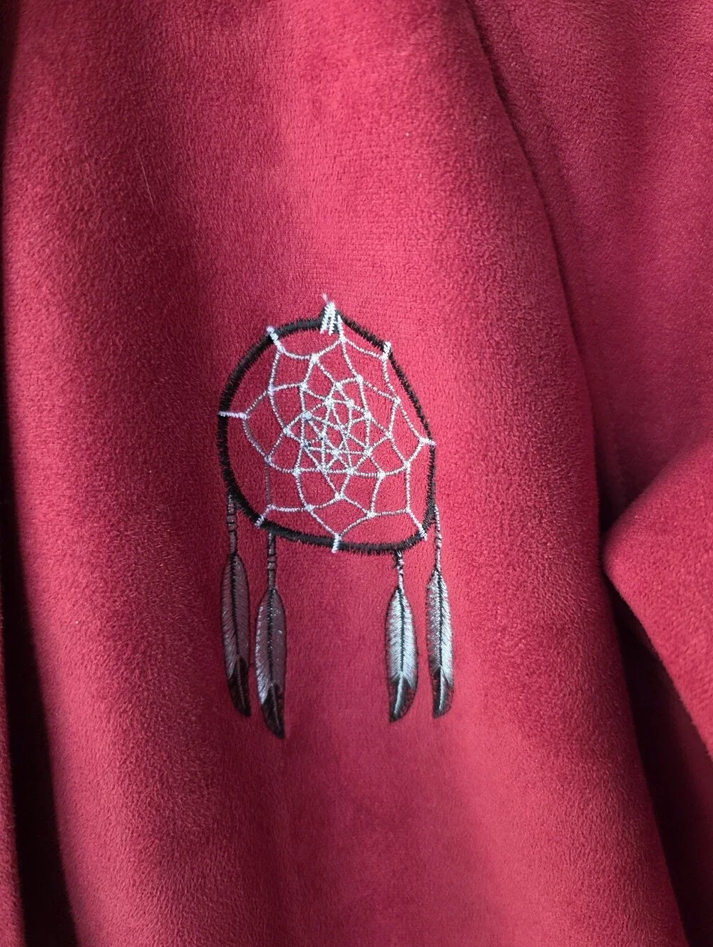 Vintage Northern Lifestyles Faux Fur Indigenous Wolf Tribal Winter Red Parka - Picture 5 of 13